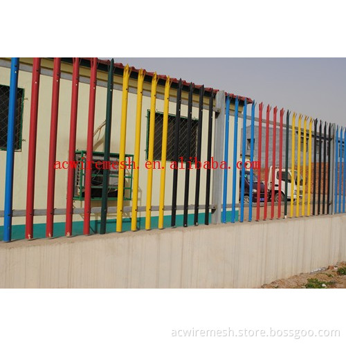 Forbidding pale palisade corrugated steel fencing